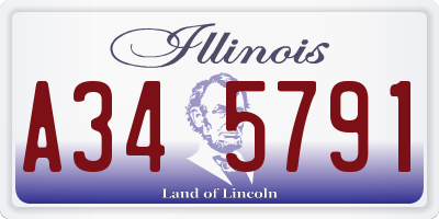 IL license plate A345791