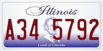 IL license plate A345792