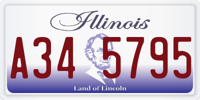 IL license plate A345795