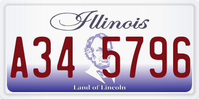 IL license plate A345796