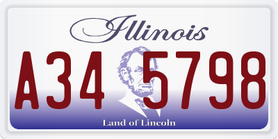 IL license plate A345798