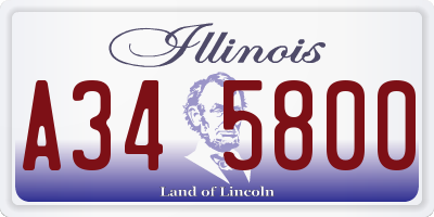 IL license plate A345800