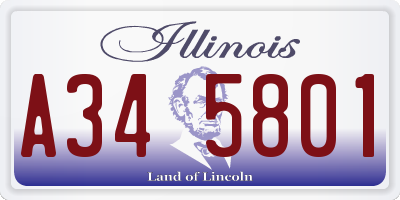 IL license plate A345801
