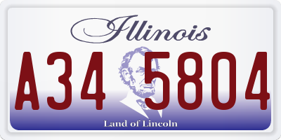 IL license plate A345804