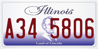 IL license plate A345806