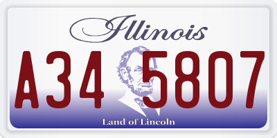 IL license plate A345807