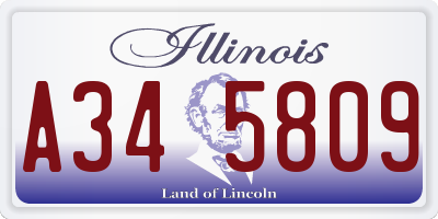 IL license plate A345809