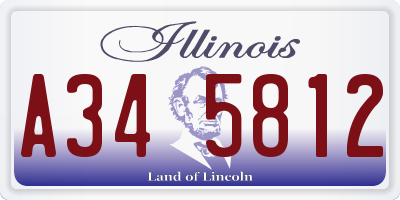 IL license plate A345812
