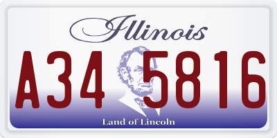 IL license plate A345816