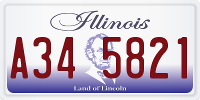 IL license plate A345821