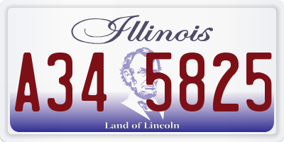 IL license plate A345825