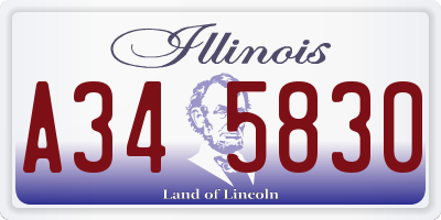IL license plate A345830