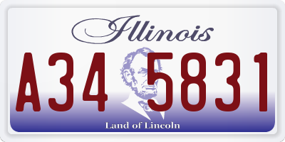 IL license plate A345831