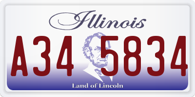 IL license plate A345834