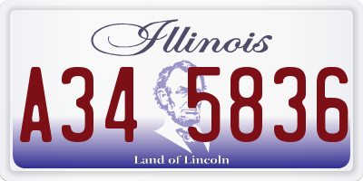 IL license plate A345836