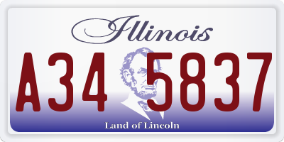 IL license plate A345837