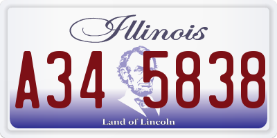 IL license plate A345838