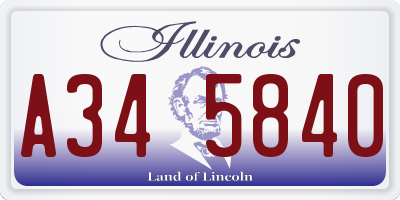 IL license plate A345840