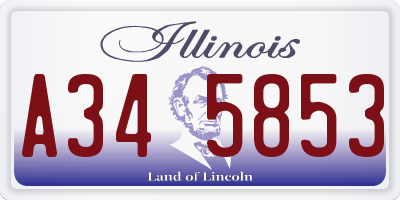 IL license plate A345853