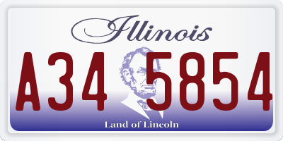 IL license plate A345854