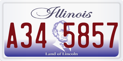 IL license plate A345857