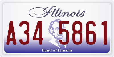 IL license plate A345861