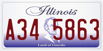 IL license plate A345863