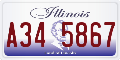 IL license plate A345867