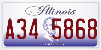 IL license plate A345868