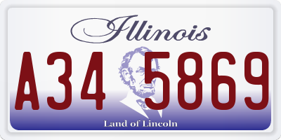 IL license plate A345869