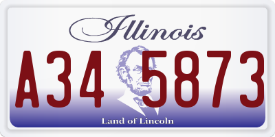 IL license plate A345873