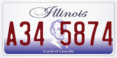 IL license plate A345874