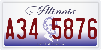 IL license plate A345876