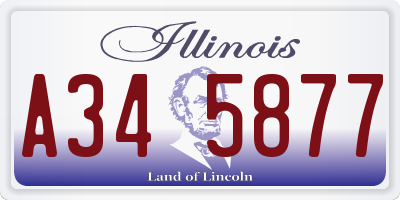IL license plate A345877