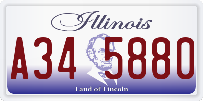 IL license plate A345880