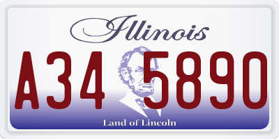 IL license plate A345890