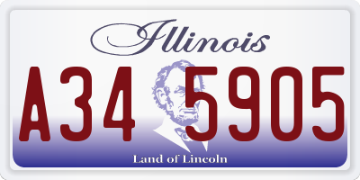 IL license plate A345905