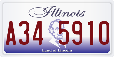 IL license plate A345910