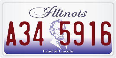IL license plate A345916