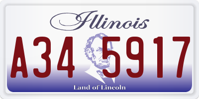 IL license plate A345917