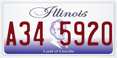 IL license plate A345920