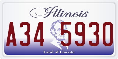 IL license plate A345930