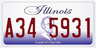 IL license plate A345931