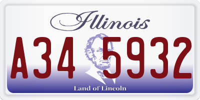IL license plate A345932
