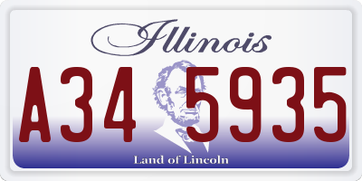 IL license plate A345935
