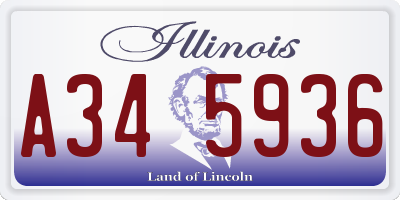 IL license plate A345936