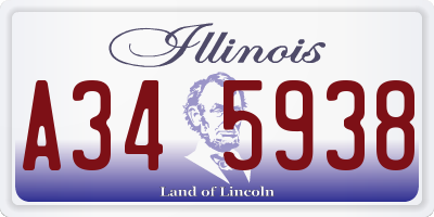 IL license plate A345938