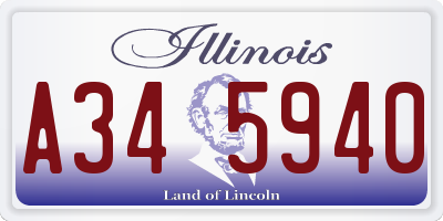 IL license plate A345940