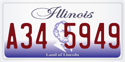 IL license plate A345949