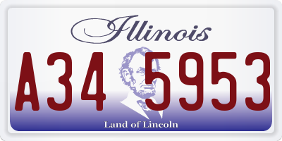 IL license plate A345953
